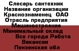 Слесарь-сантехник › Название организации ­ Краснознаменец, ОАО › Отрасль предприятия ­ Машиностроение › Минимальный оклад ­ 24 000 - Все города Работа » Вакансии   . Пензенская обл.,Мокшанский р-н